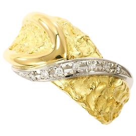 Autre Marque Platin- und Gelbgold-Diamantring