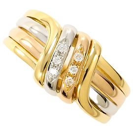 Autre Marque Anel elegante de platina e ouro com diamante