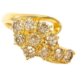 Autre Marque 18K Gelbgold-Ring mit braunem Diamanten