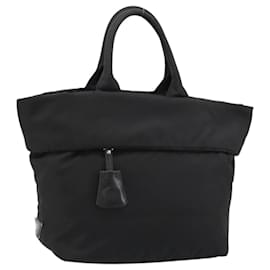 Borsa Reversibile PRADA Nylon Nero Argento Auth 182129A