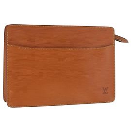 LOUIS VUITTON Epi Pochette Homme Clutch Braun Zipangu M52528 Auth BA13179