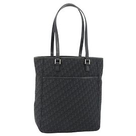 Bolso de Hombro Christian Dior Trotter Canvas Negro Plata Auth 182504A