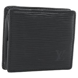 LOUIS VUITTON Epi Porte Monnaie Boite Coin Purse Black M63692 LV Auth 182240V