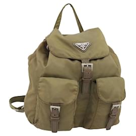 Zaino PRADA Nylon Khaki Silver Auth 171259 - Prada