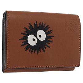 Portafoglio compatto LOEWE Studio Ghibli Collaboration in pelle marrone Auth 182792SM