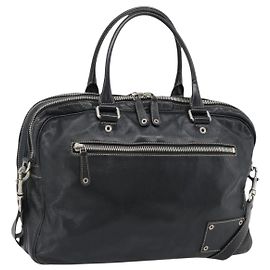 GUCCI Schultertasche aus Leder 2way Schwarz Silber Auth ka4484