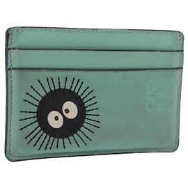 LOEWE Studio Ghibli Susuwatari Spirited Away Porta-cartões de couro Auth 167363M