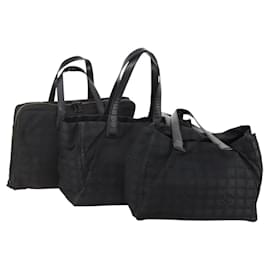 CHANEL Nuovo Tote Bag Travel Line Nylon 3 Set Black CC Auth 176442