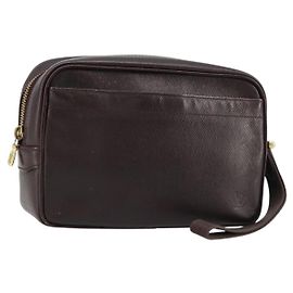 LOUIS VUITTON Taiga Karga Clutch Bag Acajou M30816 LV Auth ka4500