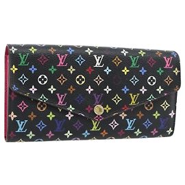 LOUIS VUITTON Monogram Multicolor Portefeuille Sarah Black M60668 LV Auth 180911