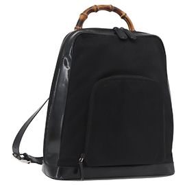 Borsa a Spalla GUCCI Bamboo Patente Nera Argento 003 2058 0059 5 Auth 182394