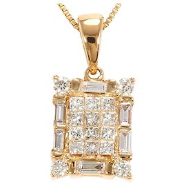 Autre Marque Collana in oro rosa 18K con diamante