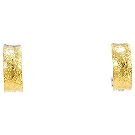 Autre Marque Brincos de argola em ouro amarelo 18K e platina