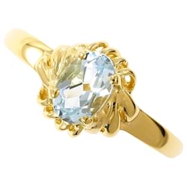 Autre Marque 18K Gelbgoldring mit Aquamarin