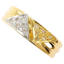 Autre Marque Diamantring aus PT900-Platin und 18K Gelbgold