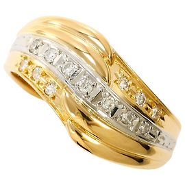 Autre Marque Elegante alianza de diamantes en oro de 18K y platino