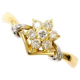 PT900 Platin- und 18K Gelbgold-Ring mit Diamant - Autre Marque