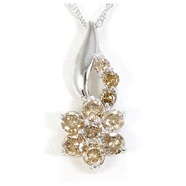 Autre Marque Collana in oro bianco 18K con diamante marrone