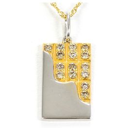 Autre Marque Colar de ouro amarelo 18K com diamante marrom