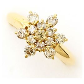 Autre Marque 18K Gelbgold-Ring mit braunem Diamanten