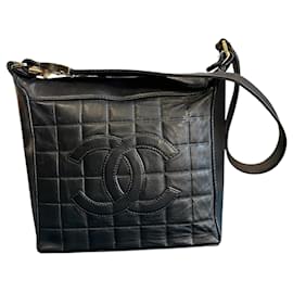 Bolso de hombro Chanel CC Chocolate Bar de piel de cordero 2002