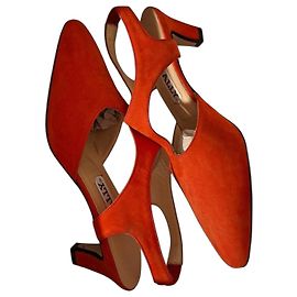 Bally Slingback Pumps aus rotem Wildleder