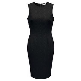 Autre Marque Abito midi senza maniche in cotone elasticizzato texturizzato nero Pearl by Lela Rose