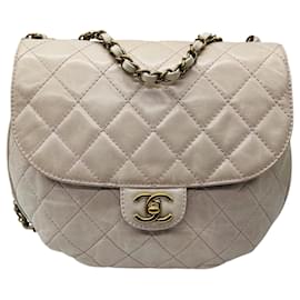 Chanel Light Lilac Quilted Aged Leather Bubble Flap Handbag