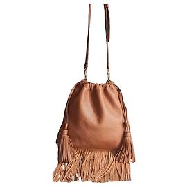 Rebecca Minkoff Brauner Leder-Beutel mit Fransen
