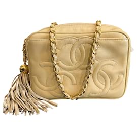 1994 Chanel Triple CC Lambskin Tassel Chain Camera Shoulder Bag