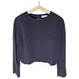 Balenciaga Blusa de seda preta tam 36