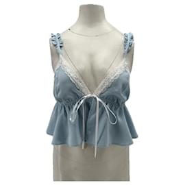 Autre Marque Top de algodón azul SEE YOU TOMORROW