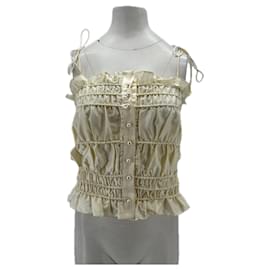 Top de seda beige Talla S - Autre Marque