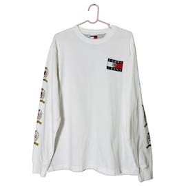 Tommy Jeans Weißes Baumwoll-Sweatshirt mit Crest-Logo - Autre Marque