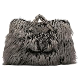 Tote Chanel Gray Faux Fur Arctic Fantasy