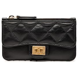 Tarjetero Chanel Black Quilted Aged Calfskin Reissue 2.55 Flap