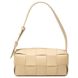 Bottega Veneta Marrom Pequena Bolsa Cassette em Nappa Intrecciato Brick