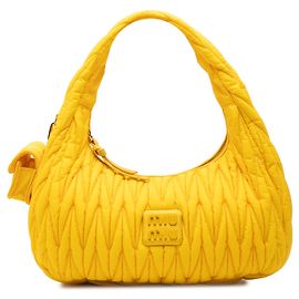 Miu Miu Borsa Hobo Wander in Tessuto Matelassé Giallo