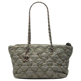 Chanel Gray Paris Byzance Nylon Tweed On Stitch Tote
