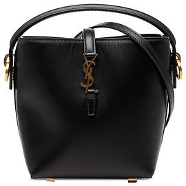 Borsa a secchiello Le 37 in pelle di vitello lucida nera Saint Laurent