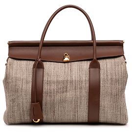 Loro Piana Toile Herringbone e Pelle Beige Loom L32