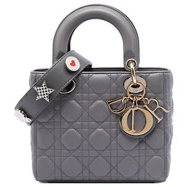 Dior Grigio Piccolo sacca in pelle di agnello Cannage My ABCDior Lady Dior