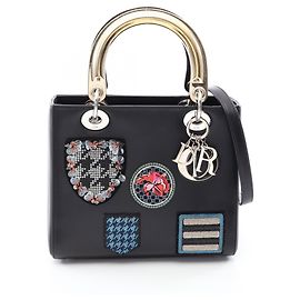 Borsa Lady Dior 2-Way in pelle nera Christian Dior