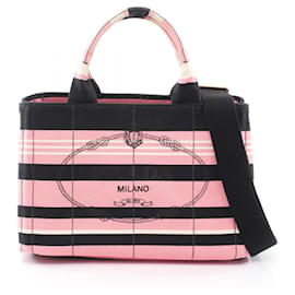 Borsa Tote/Borsa a mano 2-Way Prada CANAPA RIGHE
