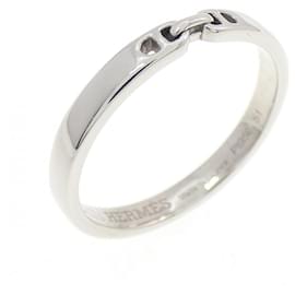 Ring Hermès Bague en Corozo Hermes Métal Argenté Vert ref.1627138