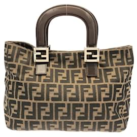 Borsa a mano Fendi in tela marrone