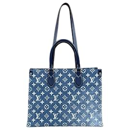 Borsa a tracolla Louis Vuitton OnTheGo MM Monogram Jacquard Denim