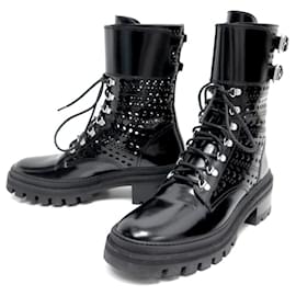 Alaïa NEUE ALAIA RANGERS COMBAT BOOTS AA3B056CK088 37.5 LEDER