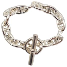 Hermès Chaîne d'Ancre GM Silver Bracelet, Size 14