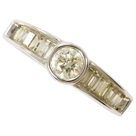 Autre Marque 18K Weißgold- und Gelbdiamant-Ring